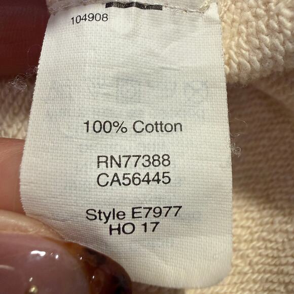 J Crew Garment Dyed Cream Beige Crew Neck Sweatshirt Men Large Cotton Preppy - Picture 6 of 8